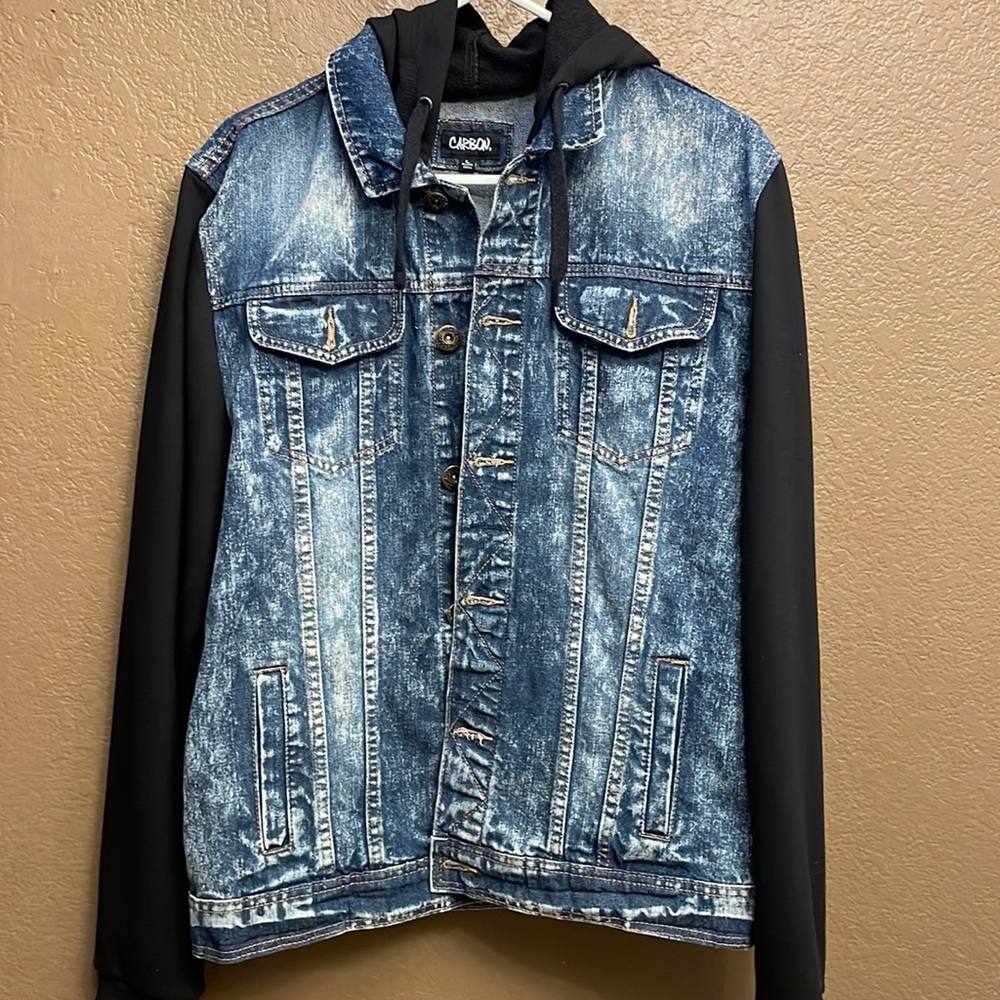 Blacked Hooded Denim Jacket